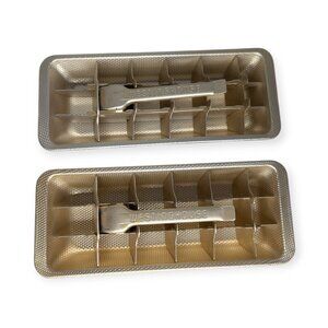 Vintage Westinghouse Aluminum 18 Cube Ice Tray w/Removeable Grid Set of 2